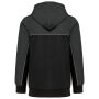 Tweekleurig ecologisch fleecevest met capuchon Black / Dark Grey XS