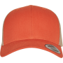 Tweekleurige Retro Truckerpet Rustic Orange  / Khaki One Size