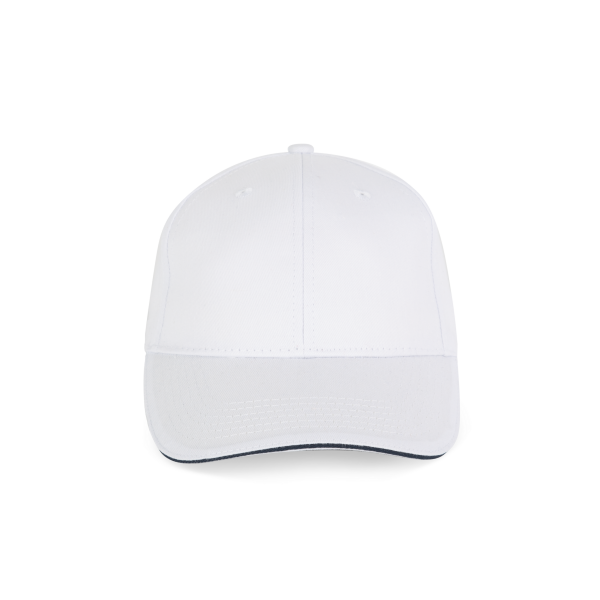 6-Panel-Kappe mit Kontrast-Sandwichschirm White / Navy One Size 6-Panel-Kappe mit Kontrast-Sandwichschirm White / Navy One Size