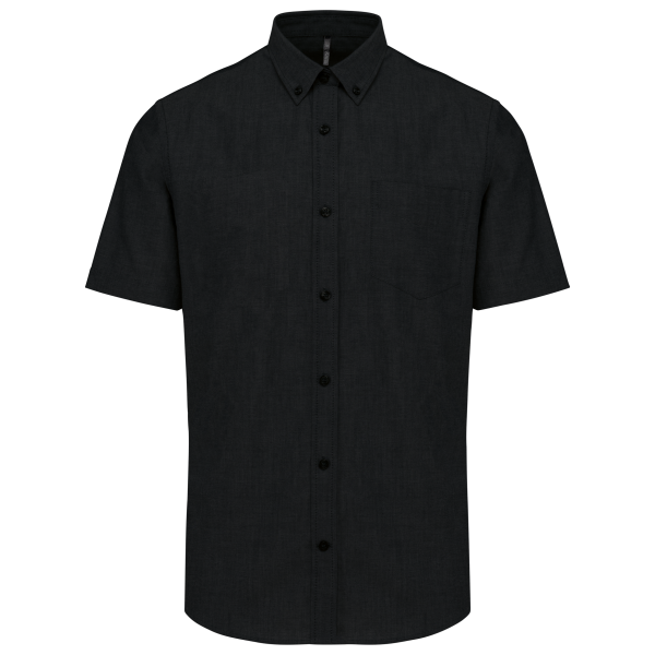 Herren Oxford Kurzarmhemd Black XXL Herren Oxford Kurzarmhemd Black XXL
