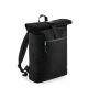 RECYCLED ROLL-TOP BACKPACK, BLACK, One size, BAG BASE