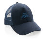Impact AWARE™ 5 panel recycled katoenen truckercap, donkerblauw Impact AWARE™ 5 panel recycled katoenen truckercap, donkerblauw