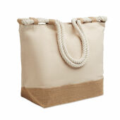 MAKENKE - Strandtas canvas/jute - Beige MAKENKE - Strandtas canvas/jute - Beige