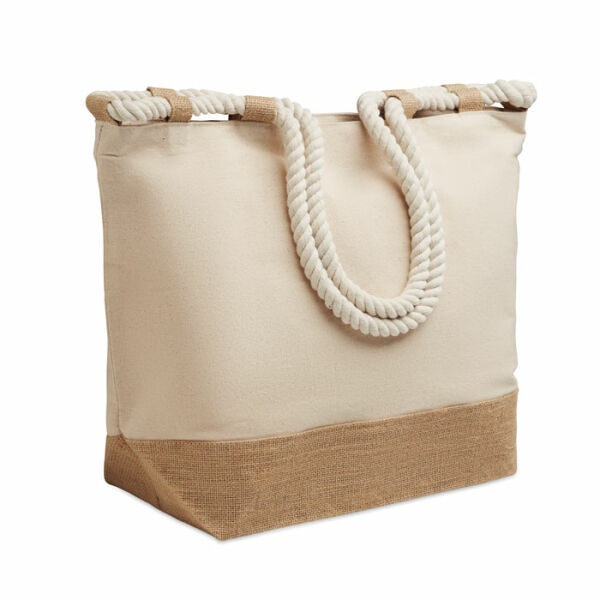 MAKENKE - Strandtas canvas/jute MAKENKE - Strandtas canvas/jute