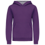 Kinder Sweater met gecontrasteerde capuchon Purple / Oxford Grey 12/14 jaar Kinder Sweater met gecontrasteerde capuchon Purple / Oxford Grey 12/14 jaar