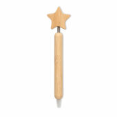 STARPEN - Bamboe balpen ster detail - Hout