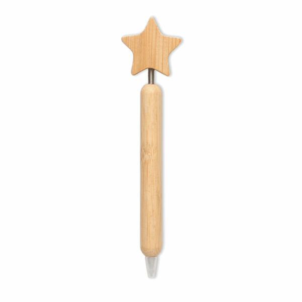 STARPEN - Bamboe balpen ster detail STARPEN - Bamboe balpen ster detail