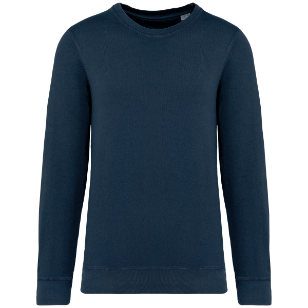 Ecologische uniseks sweater met ronde hals French Terry Washed Navy Blue S Ecologische uniseks sweater met ronde hals French Terry Washed Navy Blue S