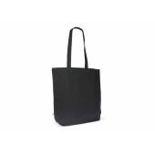 Schoudertas biologisch katoen kleur lang 270g/m² 42x12x43 cm - Zwart