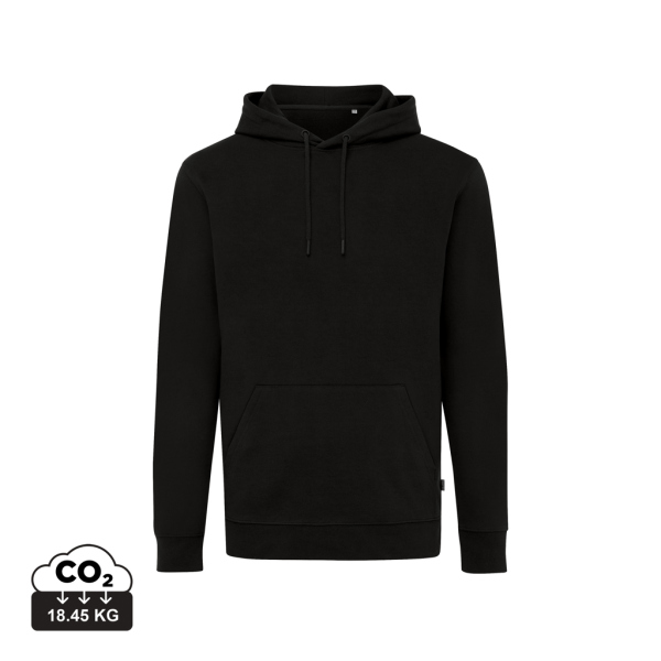 Iqoniq Jasper recycled cotton hoodie, black (4XL)