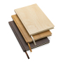 Kavana notitieboek met houtprint A5, donkerbruin