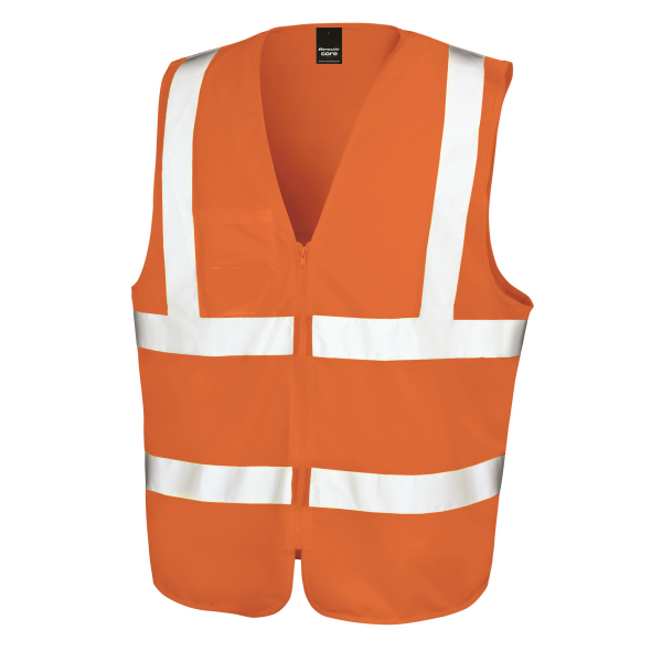 Veiligheidshesje met rits Fluorescent Orange S/M Veiligheidshesje met rits Fluorescent Orange S/M