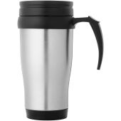 Sanibel 400 ml geïsoleerde thermosbeker - Zilver/Zwart
