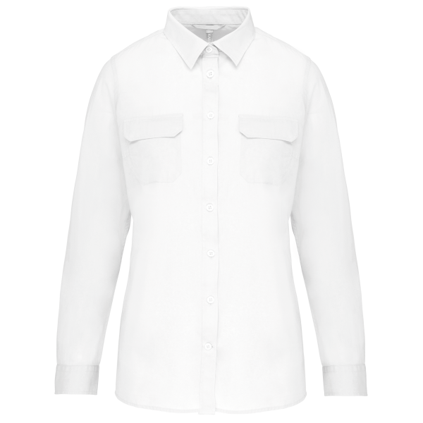 Damesoverhemd safari lange mouwen White XS Damesoverhemd safari lange mouwen White XS