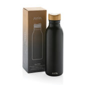 Avira Alcor RCS gerecycled RVS enkelwandige waterfles 600ML, zwart