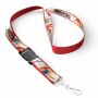 Afneembare polyester keycord met gesublimeerde satijnen overlay