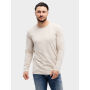 L&S T-shirt Crewneck cot/elast LS for him 187c Red-M