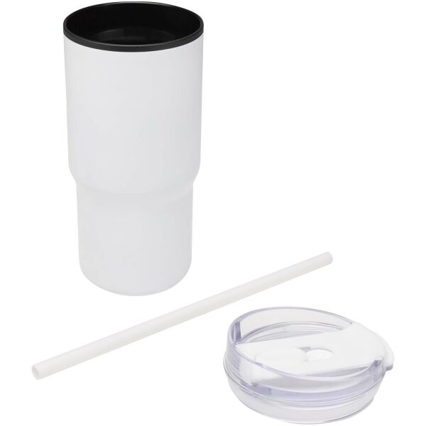 Westin 540 ml RCS gerecyclede dubbelwandige thermosbeker met rietje - Wit Westin 540 ml RCS gerecyclede dubbelwandige thermosbeker met rietje - Wit