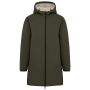 Duurzaam waterdicht uniseks jasje met sherpavoering organic khaki XS