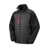 BLACK COMPASS PADDED SOFTSHELL JACKET, BLACK/RED, 4XL, RESULT