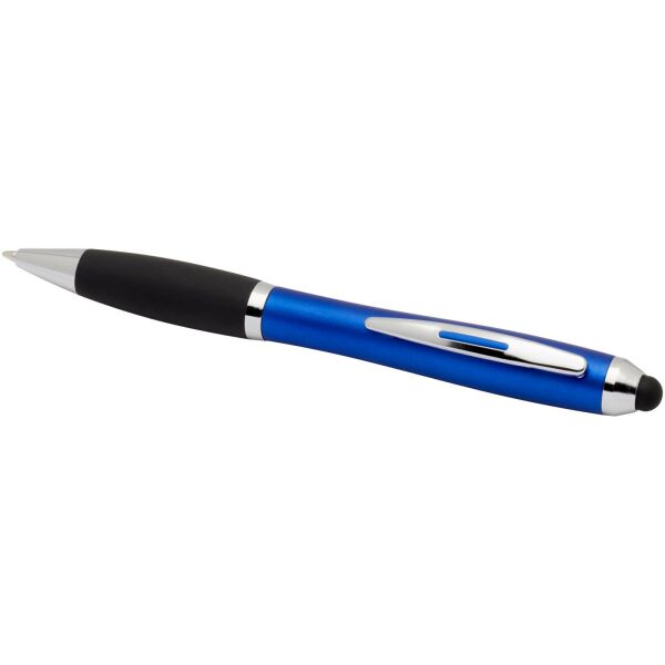 Nash RCS balpen met stylus van gerecycled plastic met gekleurde behuizing en zwarte grip (blauwe inkt) - Koningsblauw Nash RCS balpen met stylus van gerecycled plastic met gekleurde behuizing en zwarte grip (blauwe inkt) - Koningsblauw