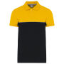 Ecologische uniseks polo met korte mouwen in twee kleuren Black / Yellow 3XL