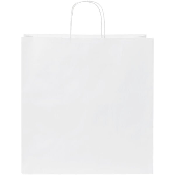 Papieren tas 80-90 g/m2 gemaakt van kraftpapier met gedraaide handgrepen - XL - Wit