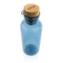 RCS recycled PET fles met bamboe deksel en handvat, blauw