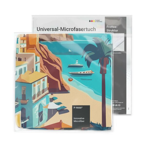 Universeel microvezeldoekje 30x30 cm met standaard inlegkaart, all-inclusive-pakket