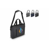 PU SoMa laptop messenger tas 28 x 38 x 5 cm - Zwart