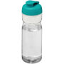 H2O Active® Base Tritan™ 650 ml sportfles met klapdeksel - Transparant helder/Aquablauw