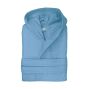 Bathrobe Deluxe Hooded Velours, 450 gr/m², Aqua Azure XXL/3XL