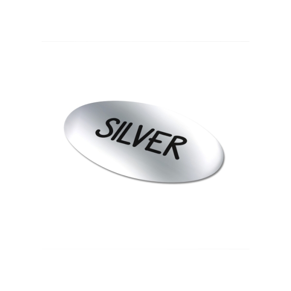Vinyl Sticker Ovaal 30x15mm - Zilver