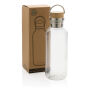 RCS recycled PET fles met bamboe deksel en handvat, transparant
