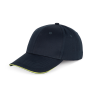 Contrasterende sandwichpet 6 panelen OEKO-TEX® STANDARD 100 Navy / Fluorescent Yellow One Size