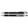 Aluminium touch-stylus balpen Marseille Zwart - Blauwe inkt