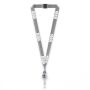 Gerecycled Polyester (rPET) sublimatie lanyard met badge reel met metalen krimp