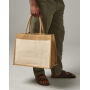 Cotton Pocket Jute Shopper - Natural - One Size