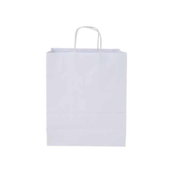 Papieren tas wit en ecru 180x230x80 mm Papieren tas wit en ecru 180x230x80 mm