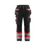 High Vis werkbroek met stretch en gereedschapszakken