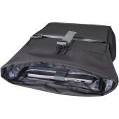 Aqua GRS gerecyclede waterbestendige 15 inch roll-top fietstas 20 l - Zwart