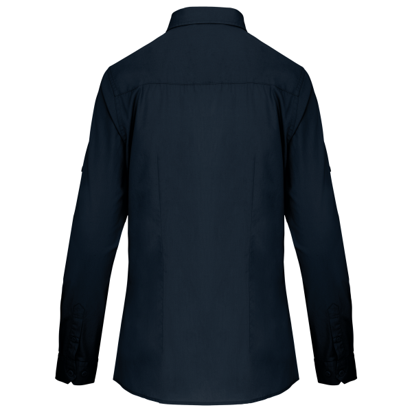 Damesoverhemd safari lange mouwen Navy S Damesoverhemd safari lange mouwen Navy S