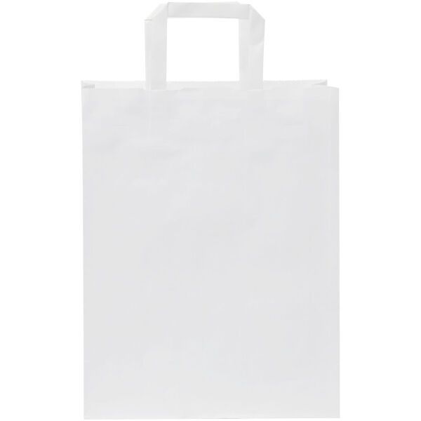 Kraft 80-90 g/m2 paper bag with flat handles - medium - White