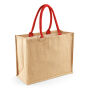 Classic Jute Shopper - Natural/Bright Red - One Size