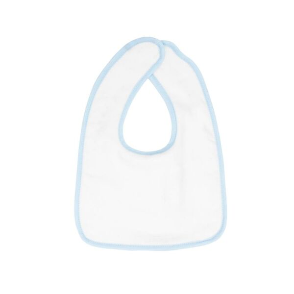 Baby bibs, 26 x 37 cm, White/Blue, 450 gr/m² Baby bibs, 26 x 37 cm, White/Blue, 450 gr/m²