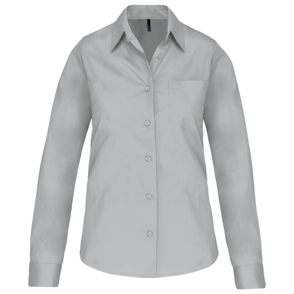 Dames poplin blouse lange mouwen