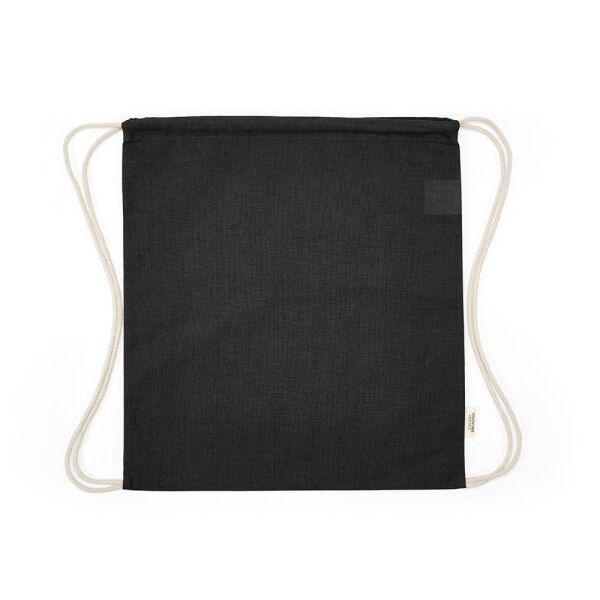 Gerecycled katoenen eco gymtas Lhotse | 140 g/m² | 41×37 cm | Koord rugzak | Zwart Gerecycled katoenen eco gymtas Lhotse | 140 g/m² | 41×37 cm | Koord rugzak | Zwart