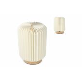 Coollux vouwbare papieren LED lamp Aurora op houten voet, 22cm - Natuur