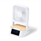 FUYI Desktopventilator 15W met klok - wit