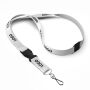 Afneembare lanyard van biologisch katoen met zeefdruk
